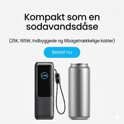 Powerbank med indbygget kabel