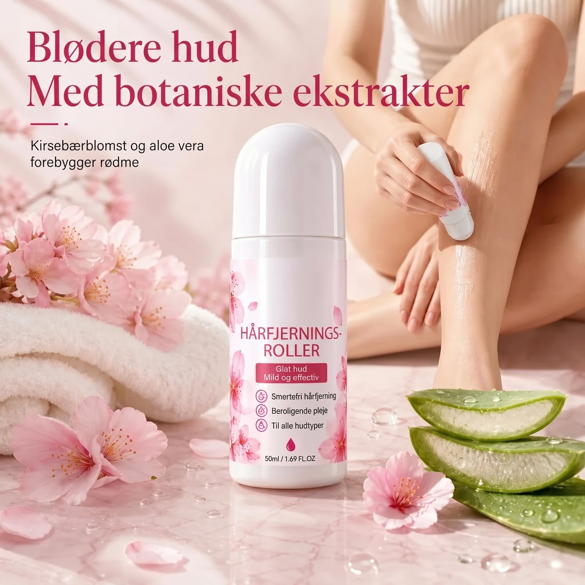 Roll on hårfjerningsgel med kirsebærblomst