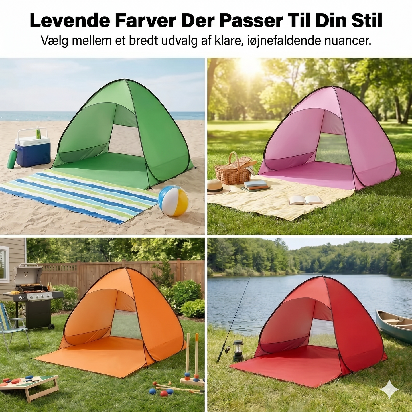 Automatisk pop-up strandtelt