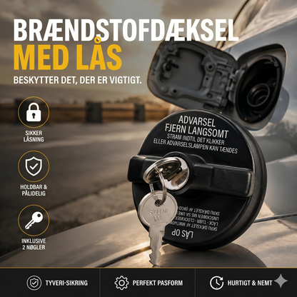 Låsbar brændstofdæksel med lås