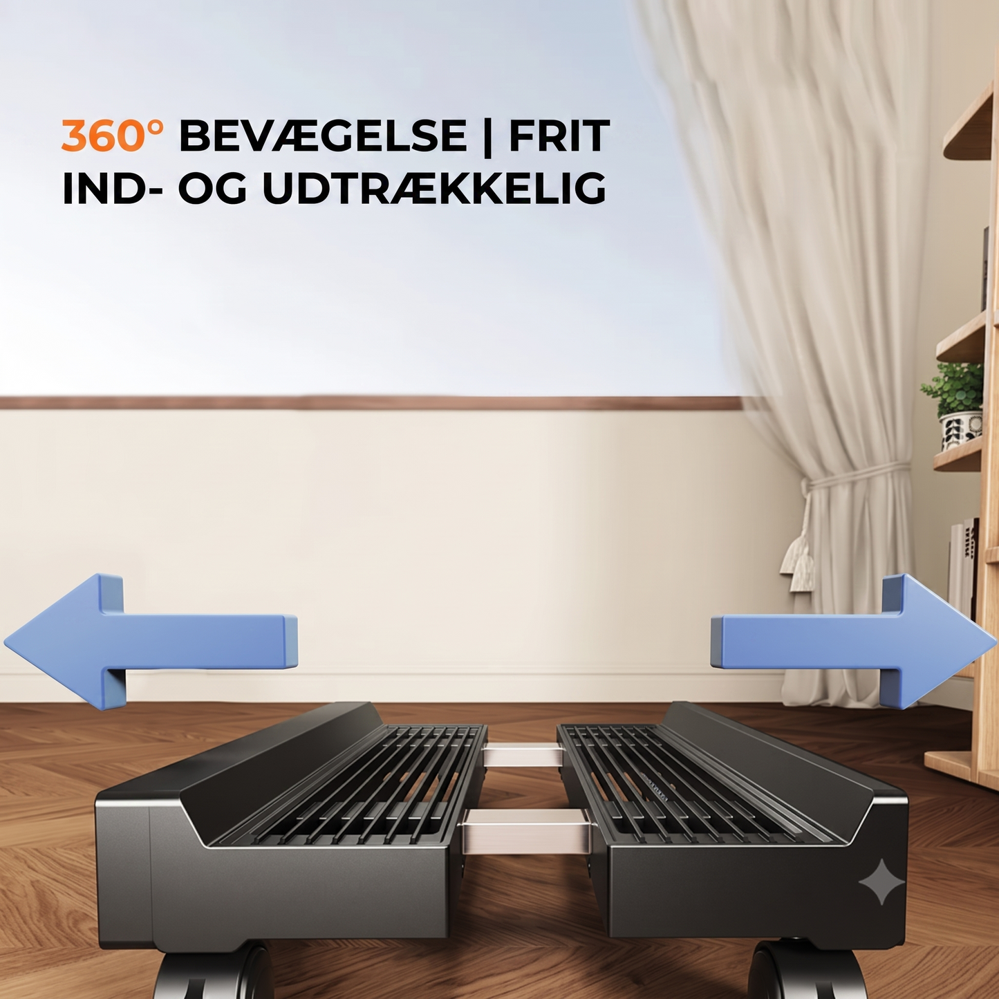 Justerbart computerstativ på hjul