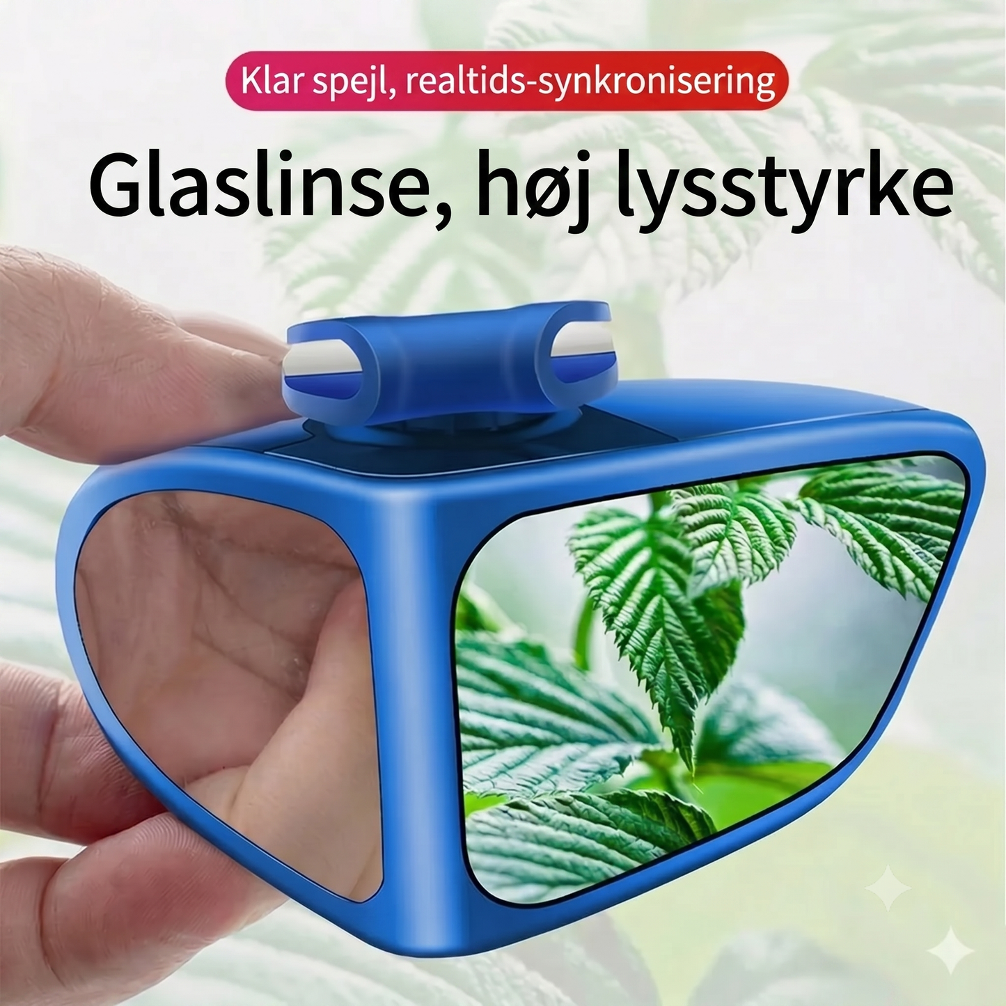 Spejl med dobbeltlinse og 360° justerbart blindvinkelsyn
