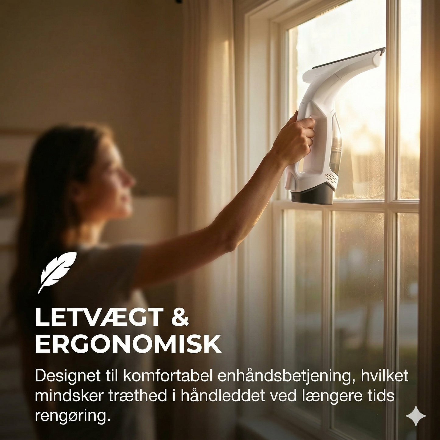 Elektrisk vinduessuger med forlængerstang