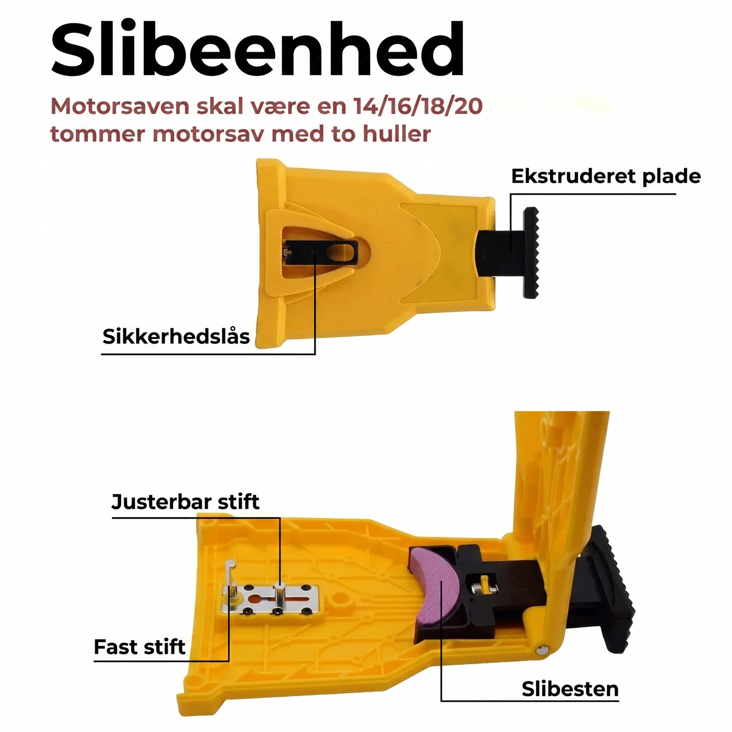 Motorsavssliber med 5 slibestenar
