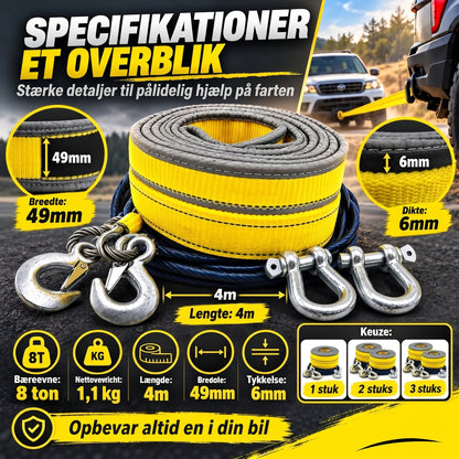 Trækrem 8 ton 4 meter med U-formede sjækelkroge