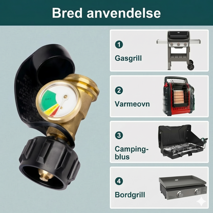 Universel propantankmåler til 5-40 punds flaskegasbeholdere