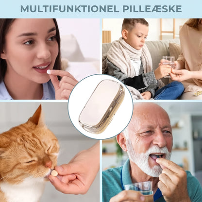 Justerbar pilledeler med opbevaringsrum