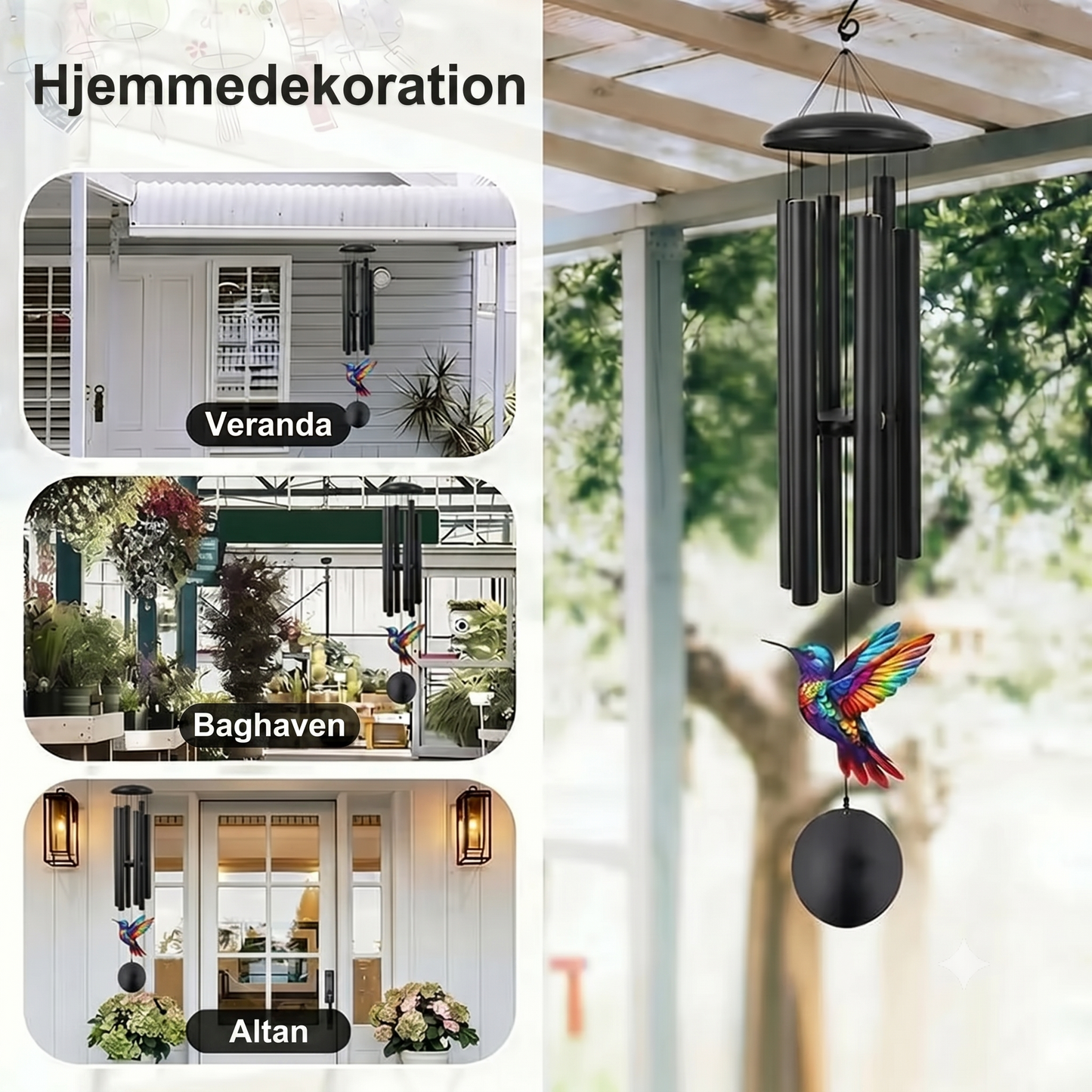 Vintage metal-minde-vindspil til haven
