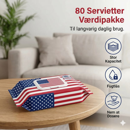 Amerikanske nano-sølvion ultra-rene vådservietter (80 ark/pakke)