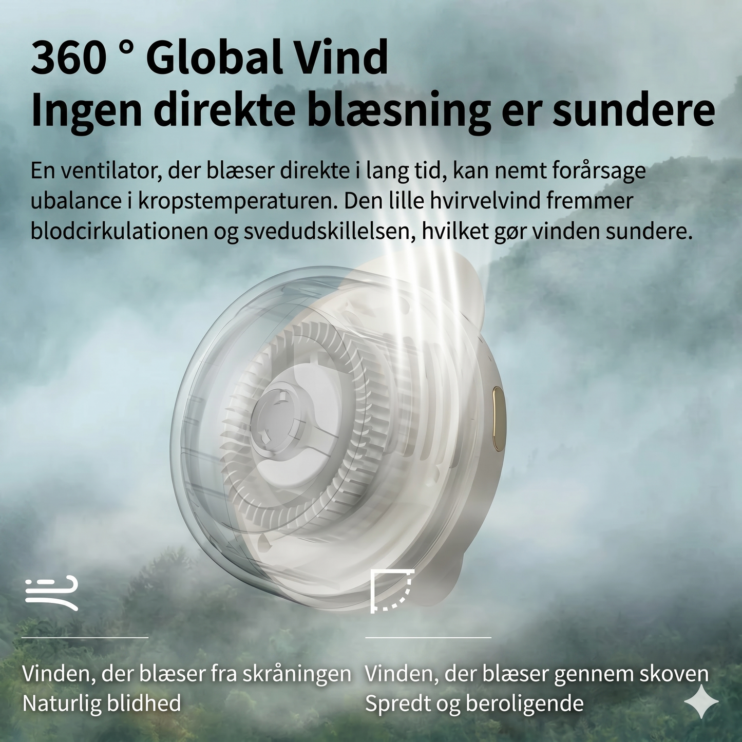 Bærbar miniventilator