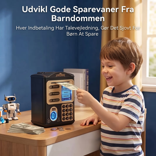 Automatisk ATM-sparebøsse til børn med adgangskode