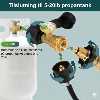 Universel propantankmåler til 5-40 punds flaskegasbeholdere