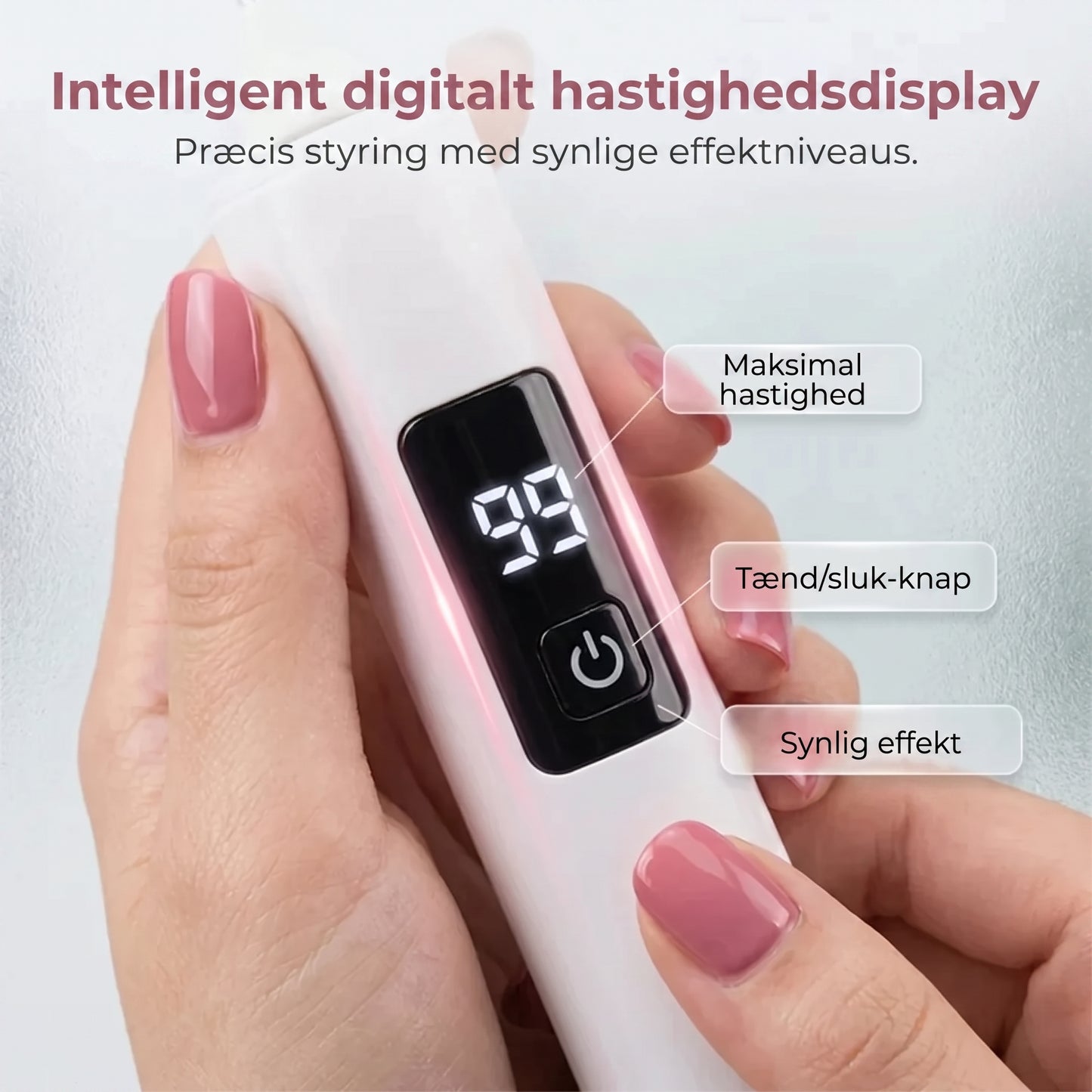 Elektrisk neglefræser med digital hastighedsregulering