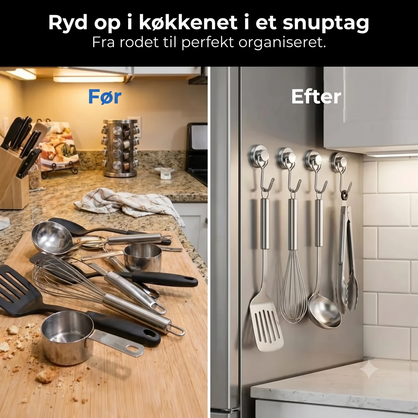 Sæt med 2 magnetiske drejekroge