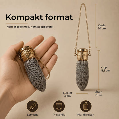 Vintage møntpung i metalnet til småting