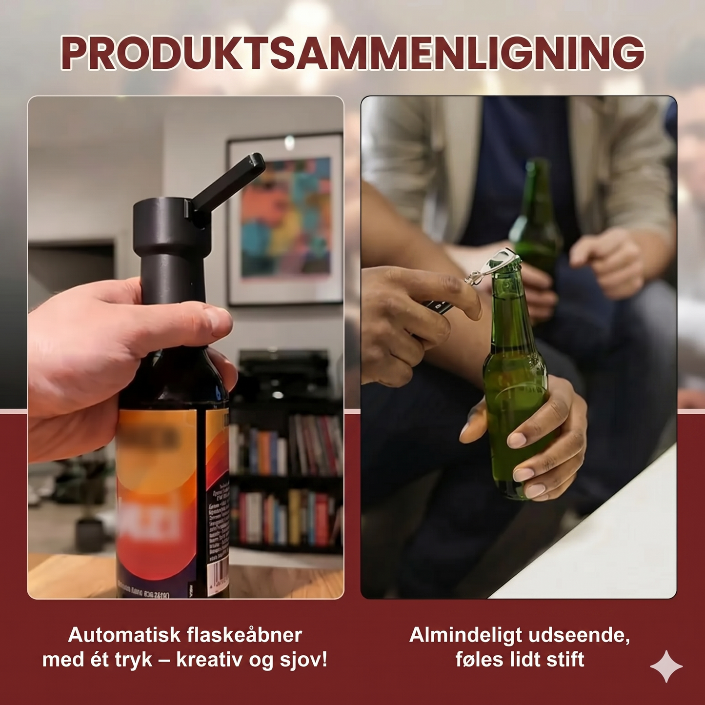 Sæt med 3 ølflaskeåbnere med håndtag