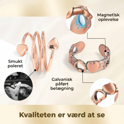 Justerbar kobber wellness-ring med magneter