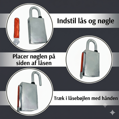 Vandtæt magnetisk hængelås med magnetstribe