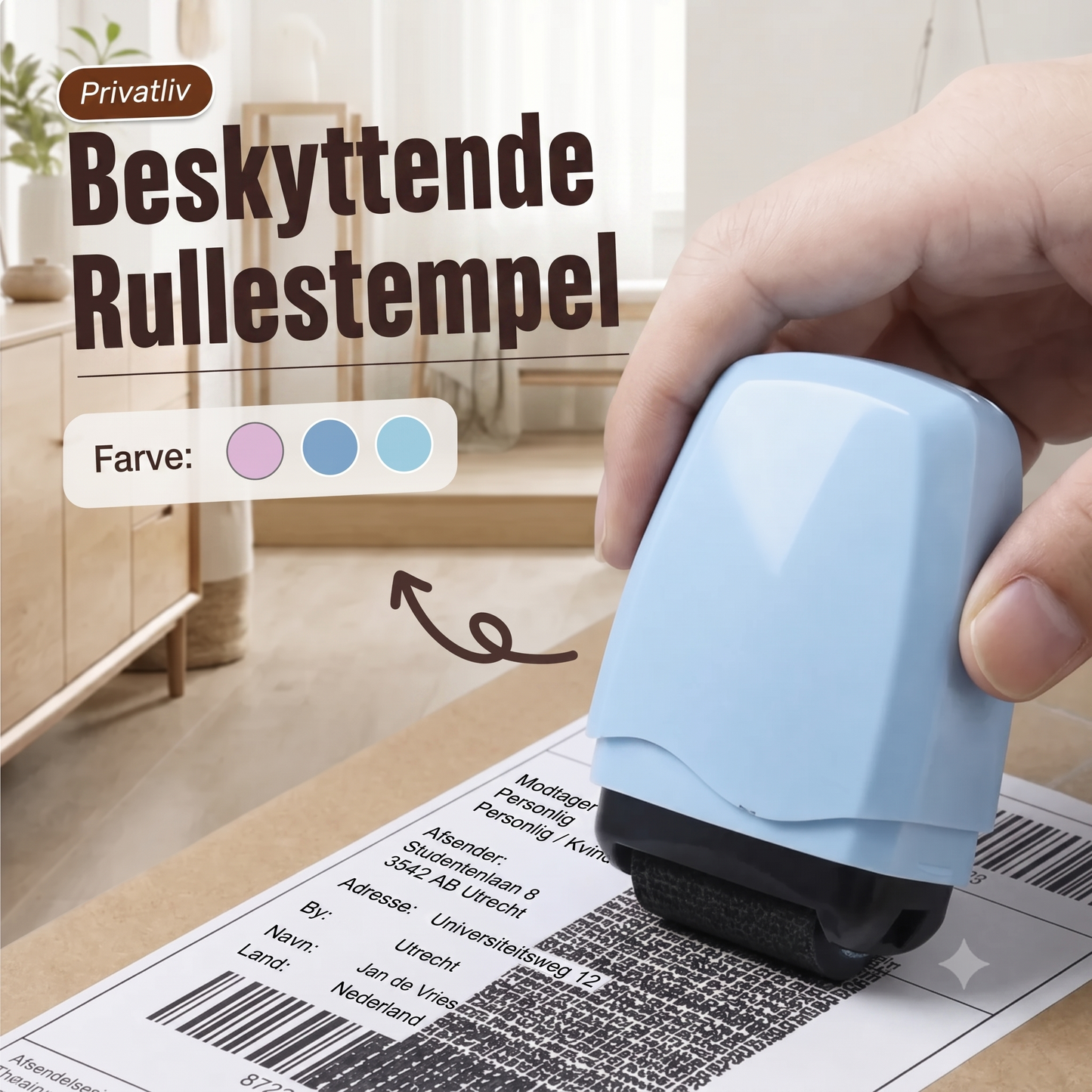 Fortroligheds-rullestempel til dokumenter