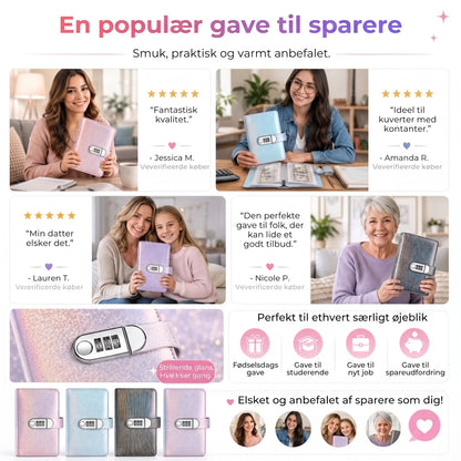 Opsparingsmappe med kodelås
