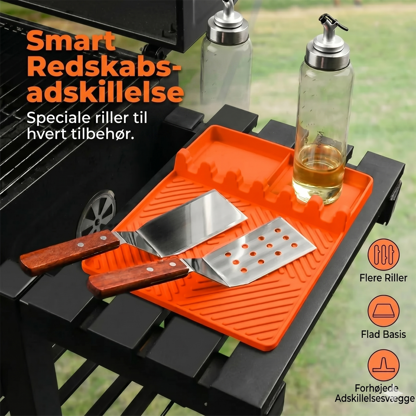 Højkvalitets silikone grillmåtte til sidebord – beskytter mod fedt og spild
