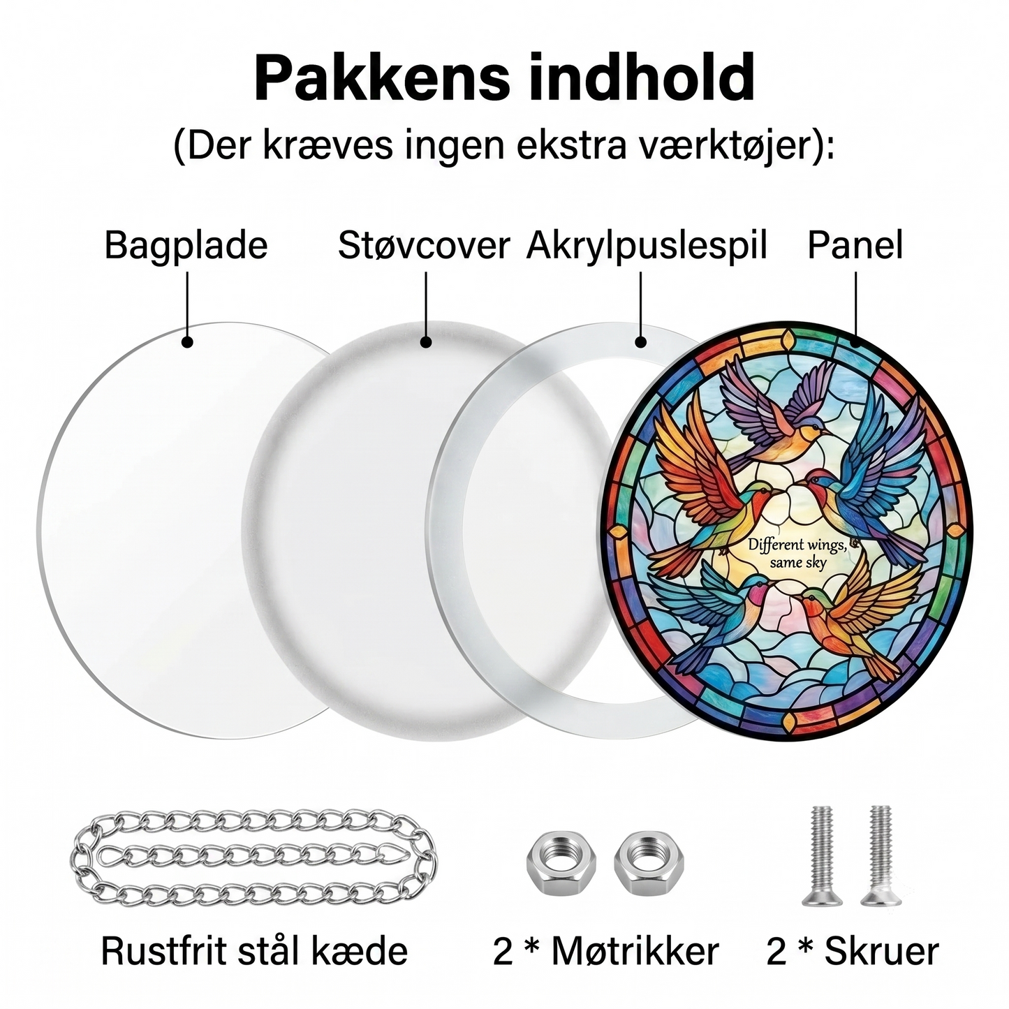Hængende akrylpuslespil med solfanger, 83 brikker