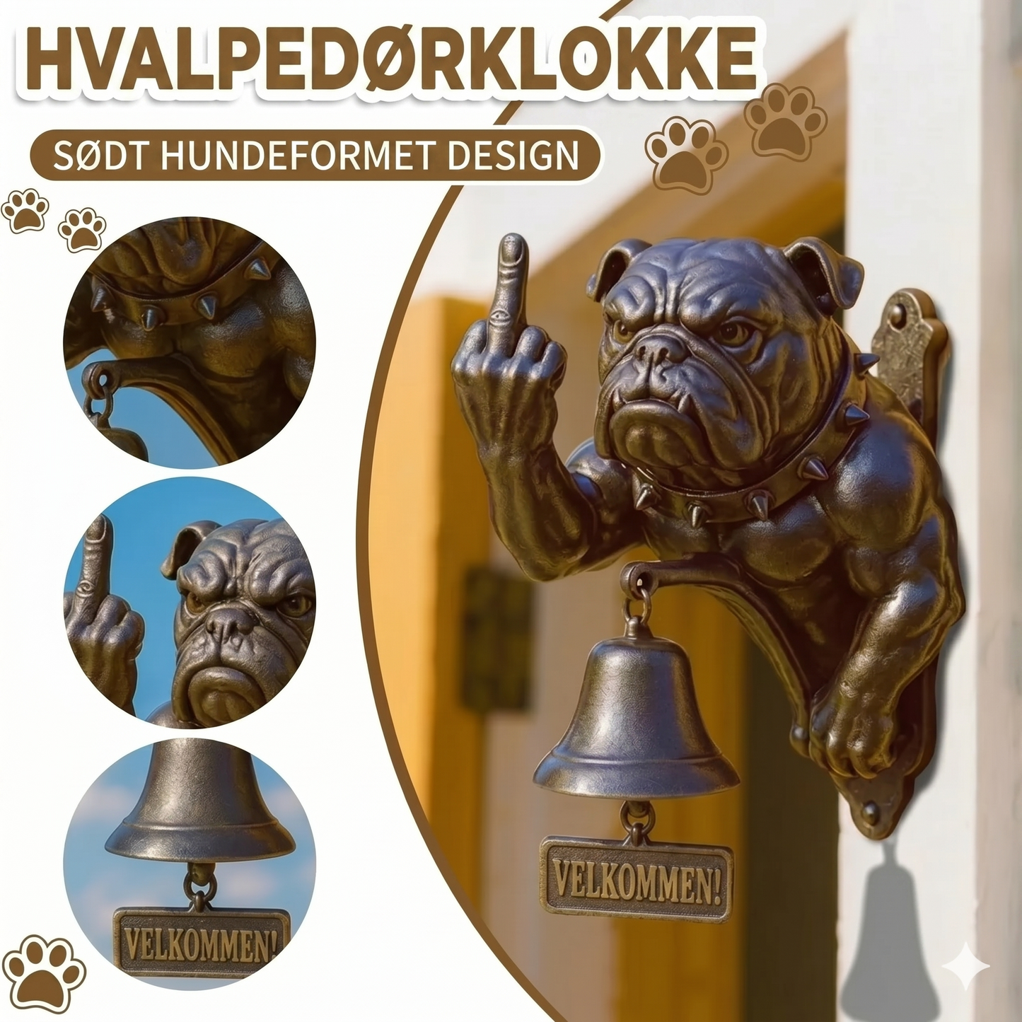 Vintage hundedørklokke-dekoration