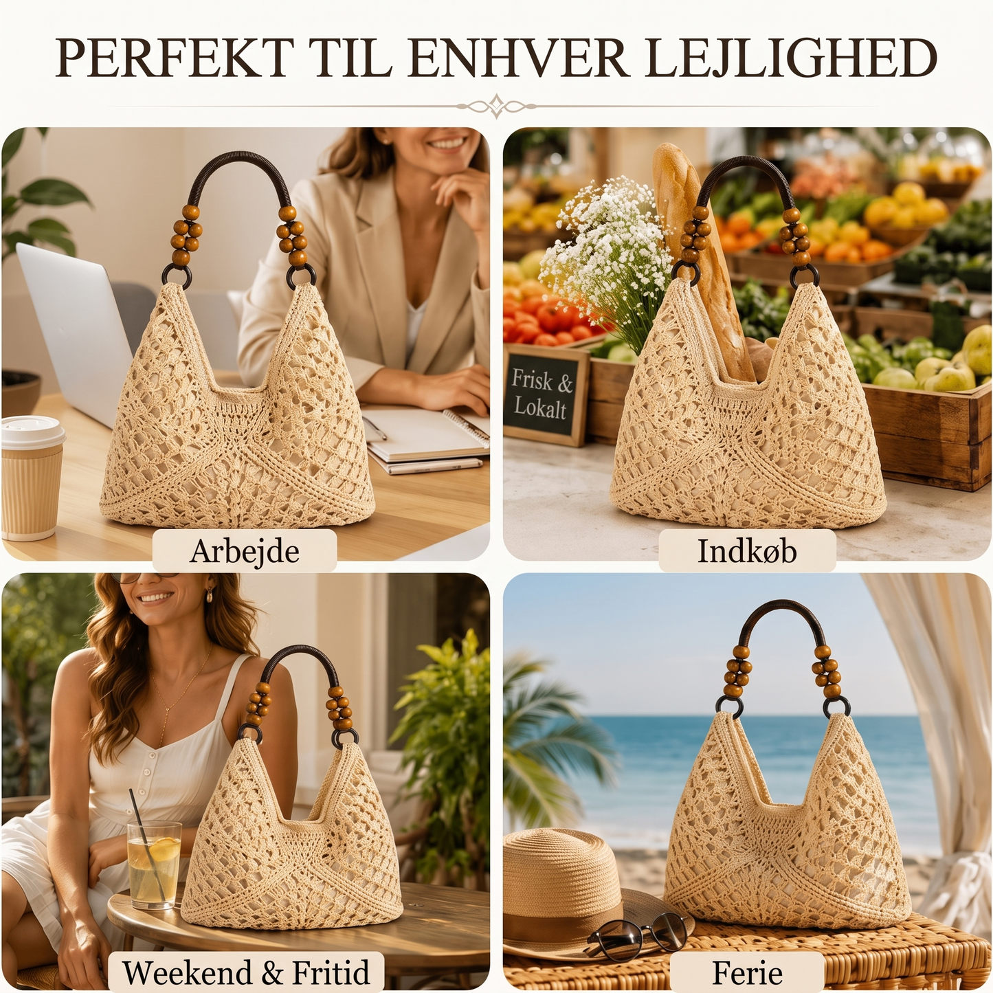 Boho Classic vævet shopper
