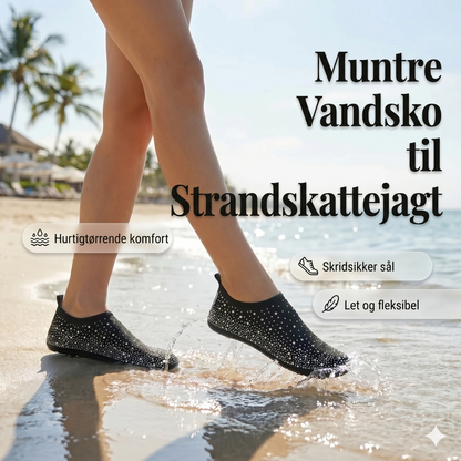 Hurtigtørrende badesko til strandvandring