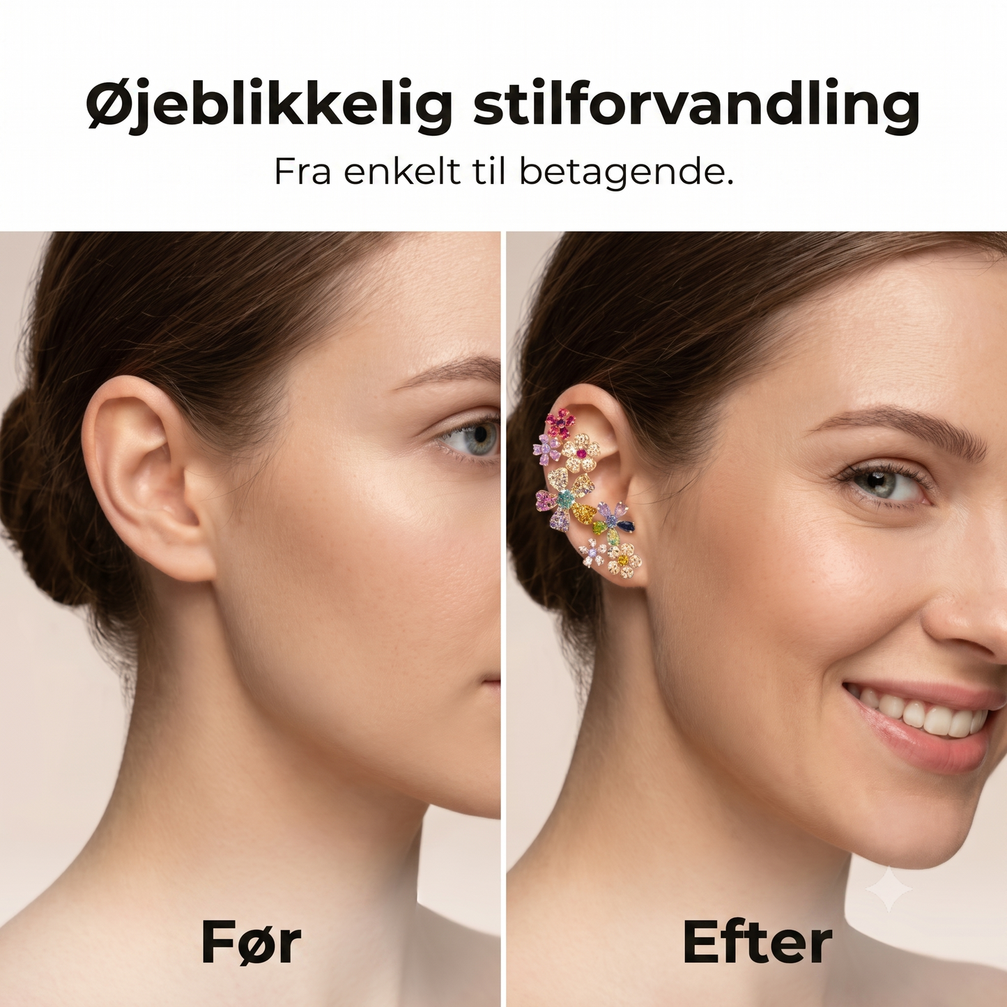 Sæt med 2 blomsterøreringe
