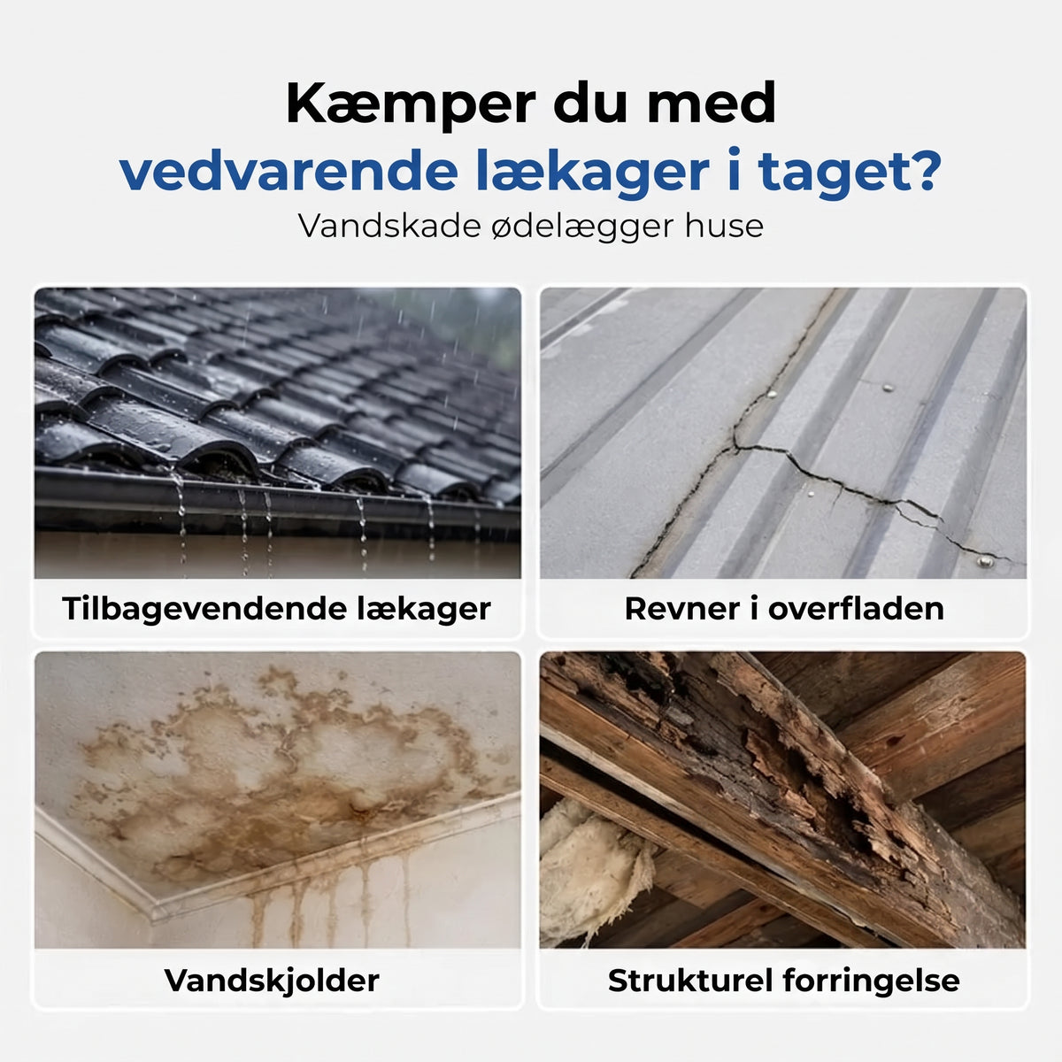 Transparent vandtæt tagtætningsmasse med pensel