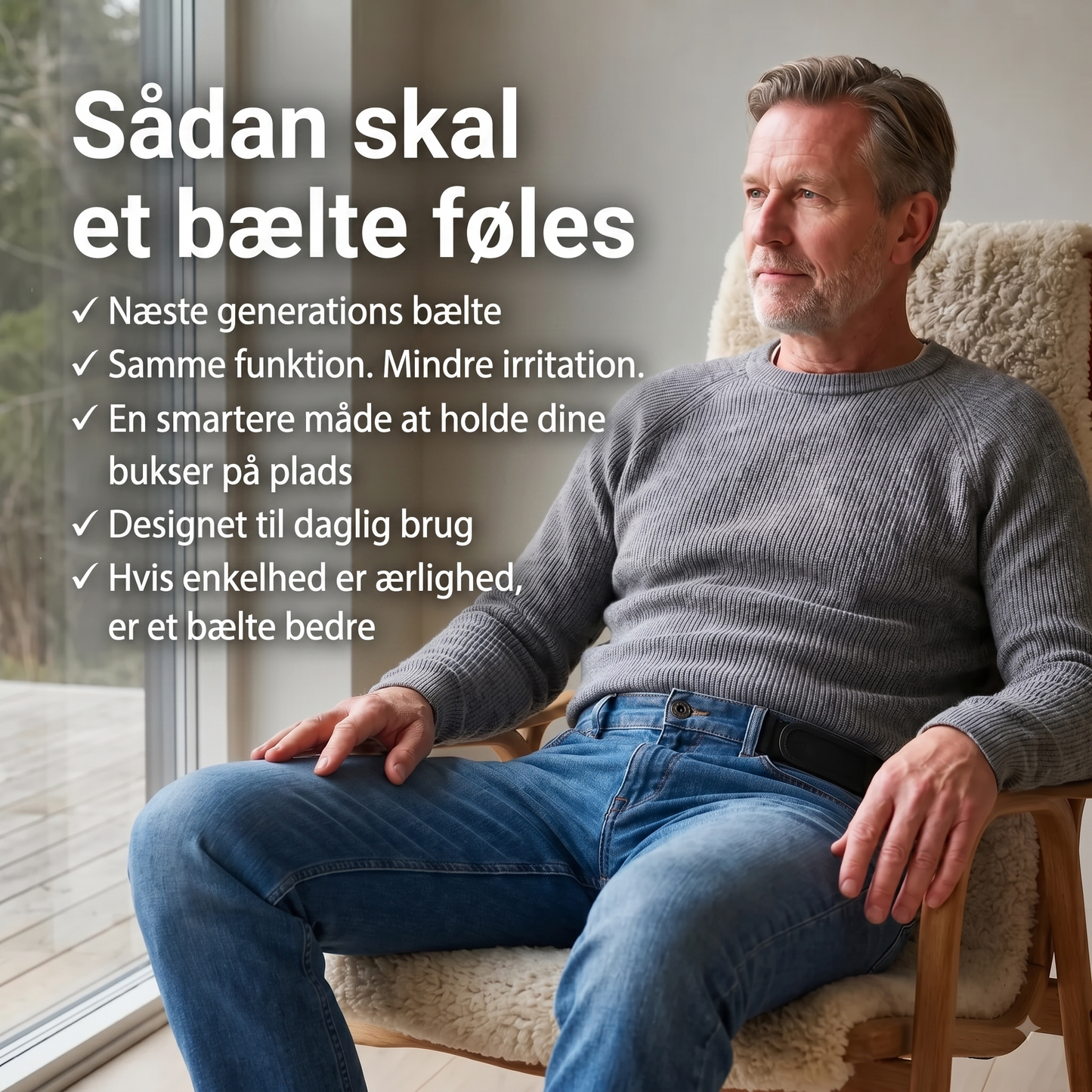 Elastisk Strapp-buksebælte uden spænde, sæt med 2