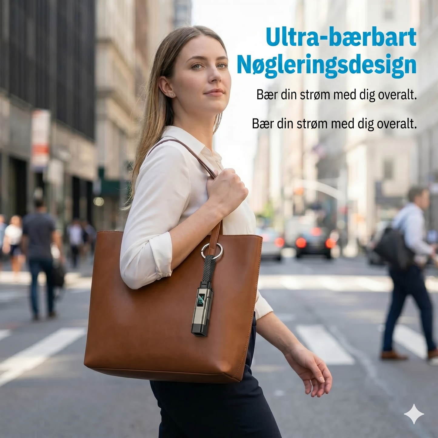 4-i-1 digitalt display nøglering opladerkabel