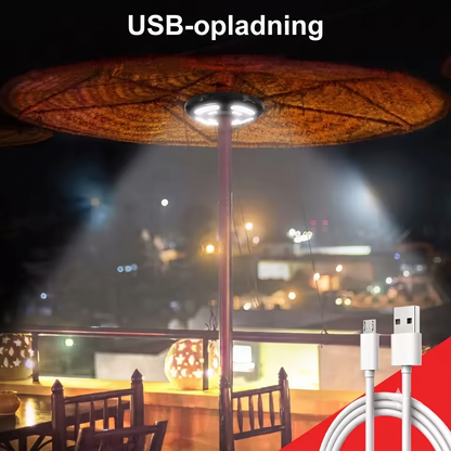 LUMINA parasollampe med 28 LED-lys