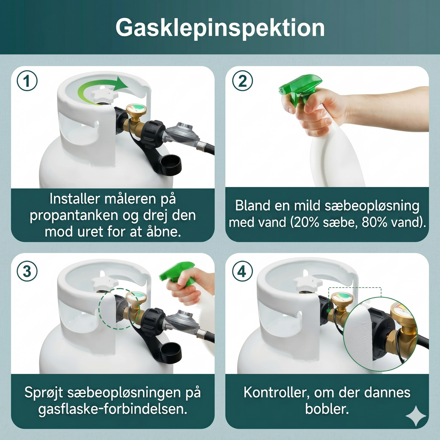 Universel propantankmåler til 5-40 punds flaskegasbeholdere