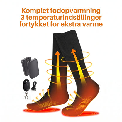 Vandafvisende elektrisk opvarmede vintersokker