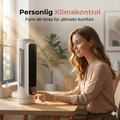Bærbar USB-tårnventilator med 3 hastigheder