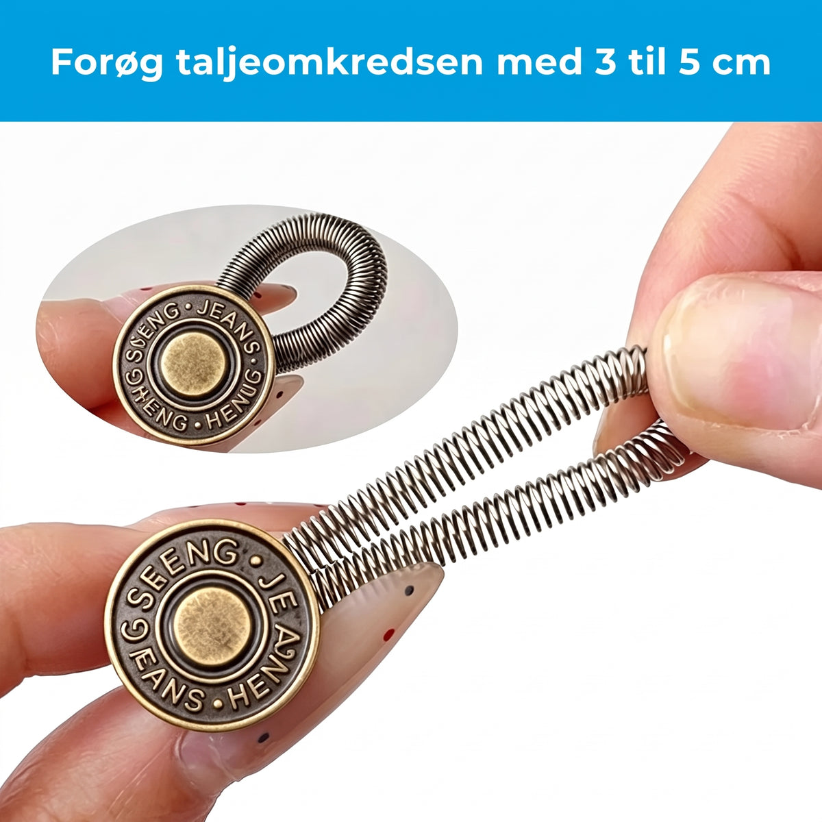 Metalknapforlængere til bukser sæt med 10 stk.