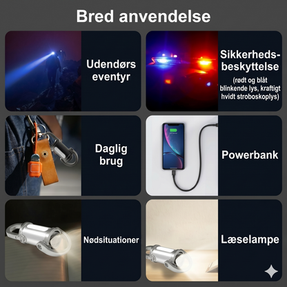 Superstærk mini-nøgleringslygte, vandtæt
