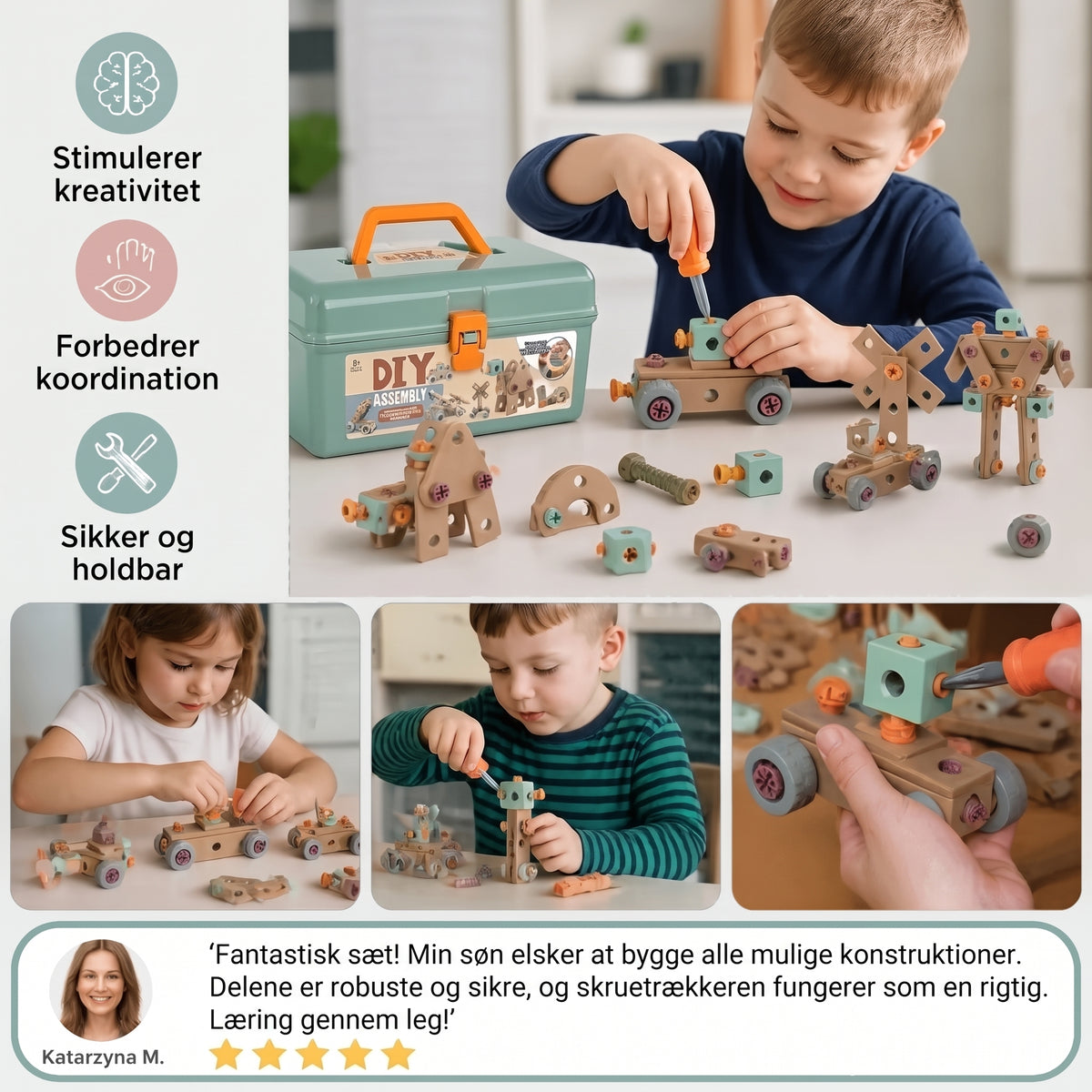 144-delt værktøjssæt til børn med boremaskine