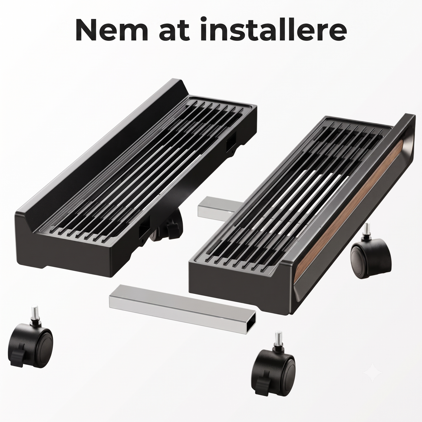 Justerbart computerstativ på hjul