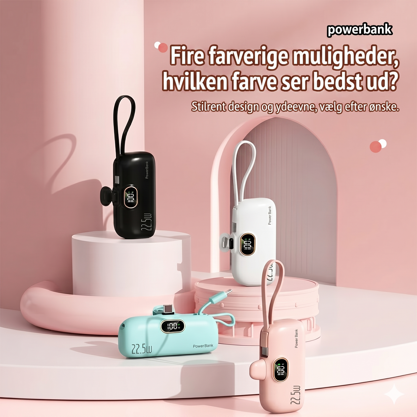 5000 mAh bærbar mini-powerbank til telefon