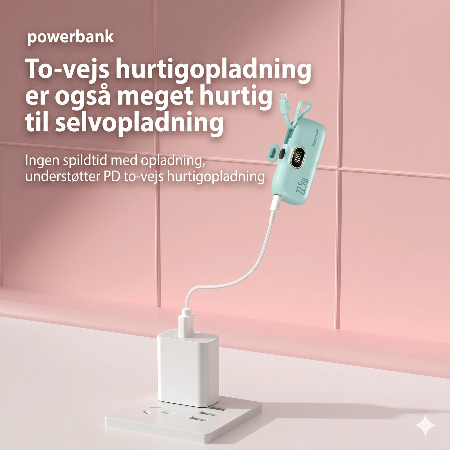 5000 mAh bærbar mini-powerbank til telefon