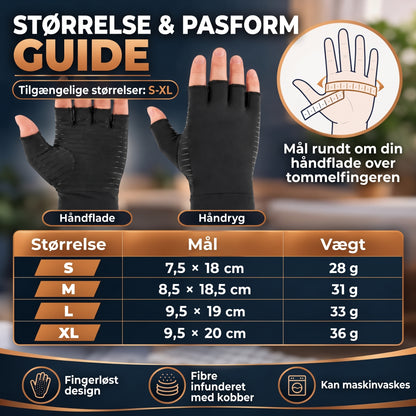 Kompressionshandsker med kobber 1 par