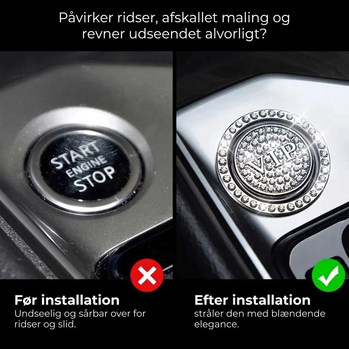 Strassring til bilens startknap