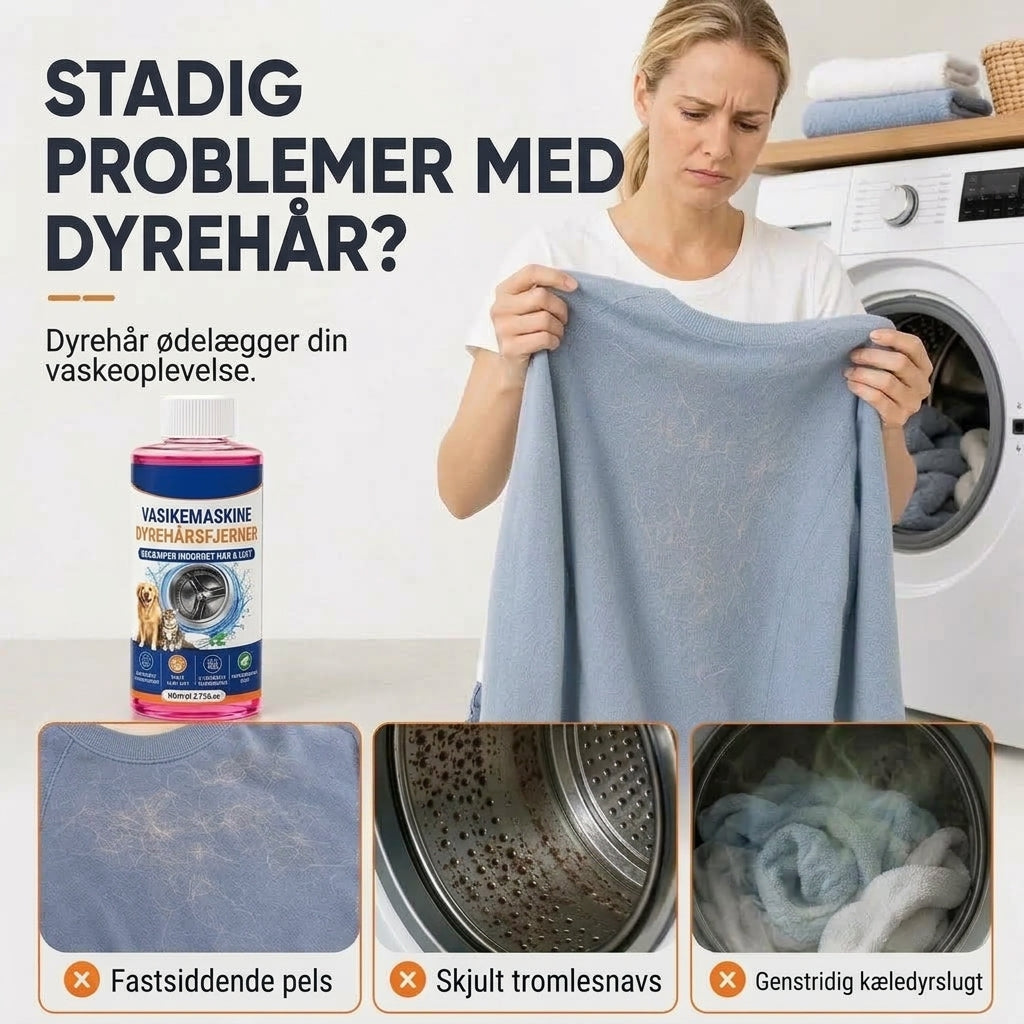 4-i-1 vaskemaskinerens mod kæledyrshår og lugt
