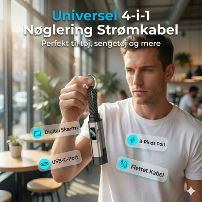 4-i-1 digitalt display nøglering opladerkabel