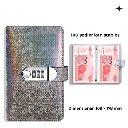 Opsparingsmappe med kodelås