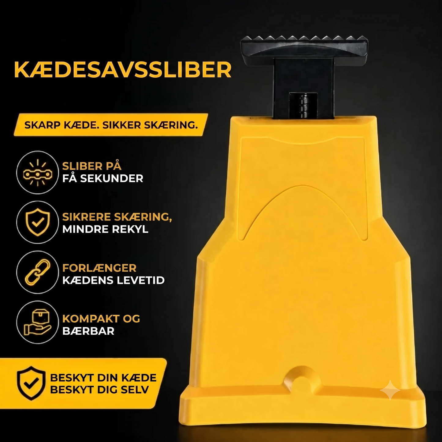 Motorsavssliber med 5 slibestenar