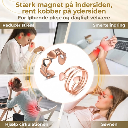 Justerbar kobber wellness-ring med magneter